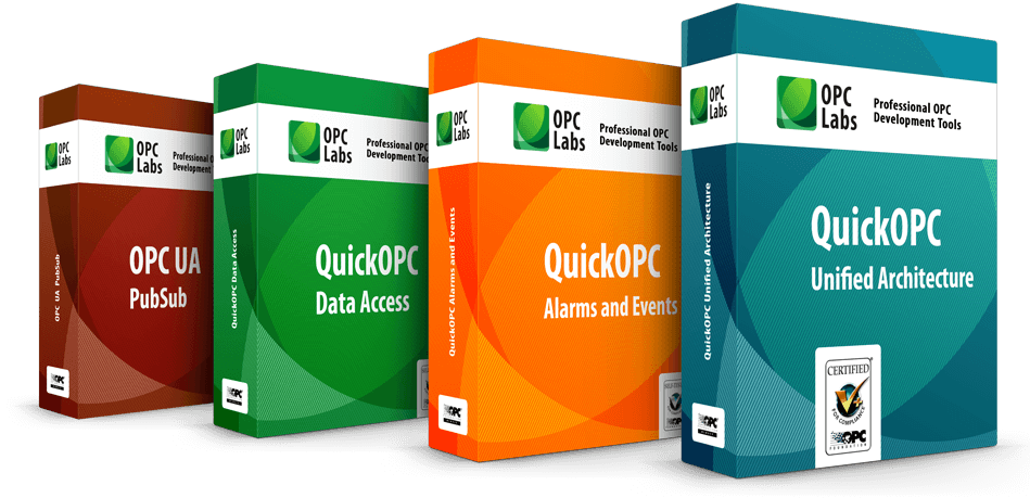 Set of QuickOPC product box for various specifications