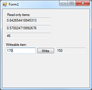 Screenshot - Simple HMI form with OPC data