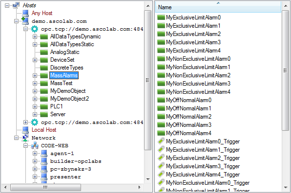 Control screenshot - OPC Unified Architecture browsing