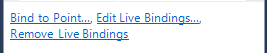 Visual Studio Properties window with Live Binding commands